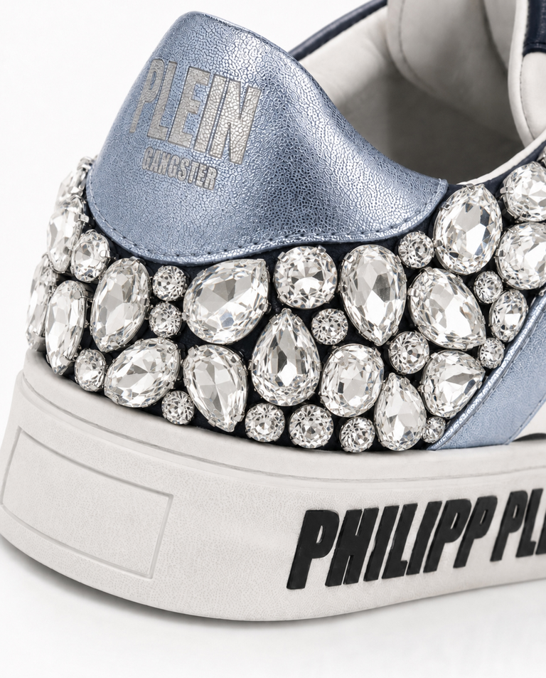 Białe sneakersy z kryształami Skull Stones - Image #4