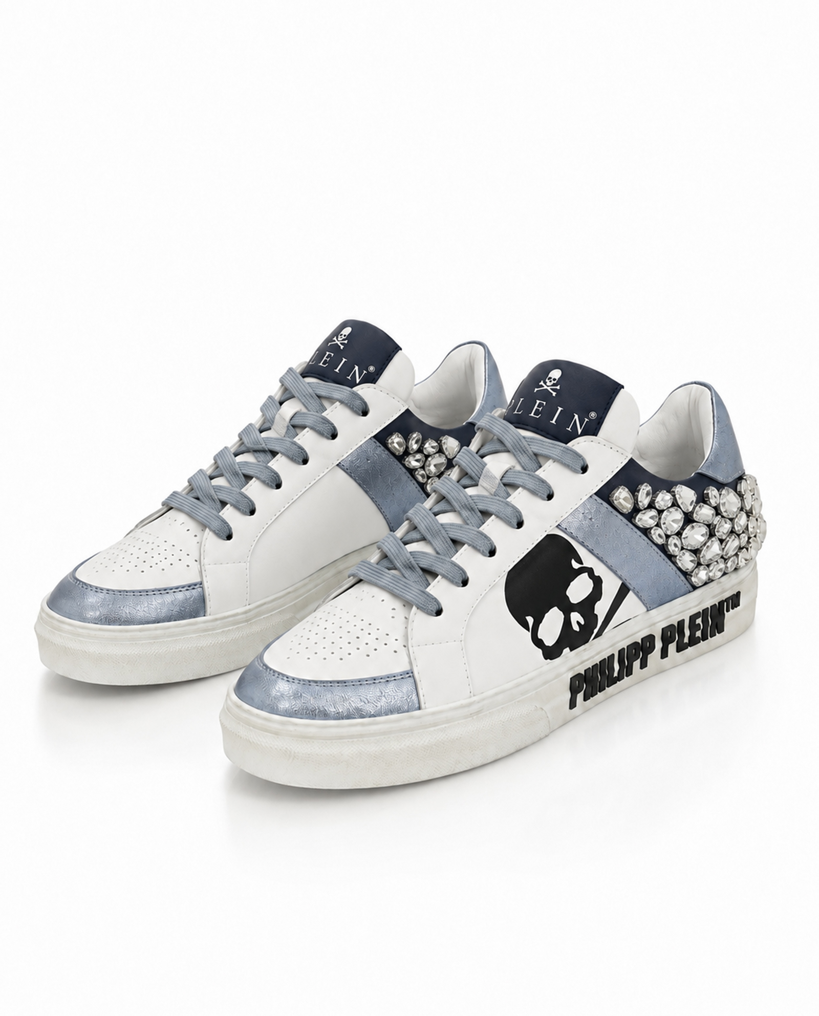 Białe sneakersy z kryształami Skull Stones - Image #2