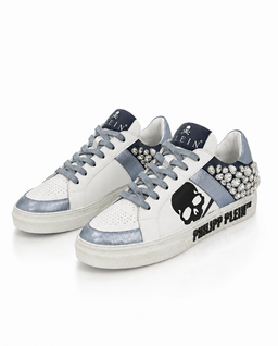 Białe sneakersy z kryształami Skull Stones - Image #2