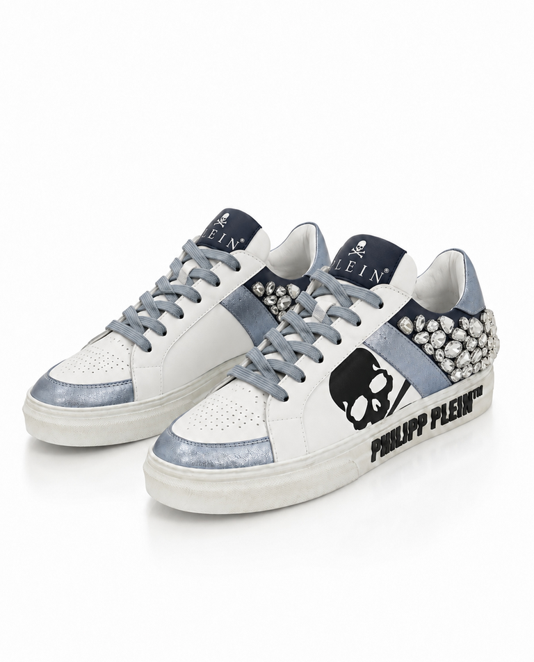 Białe sneakersy z kryształami Skull Stones - Image #2