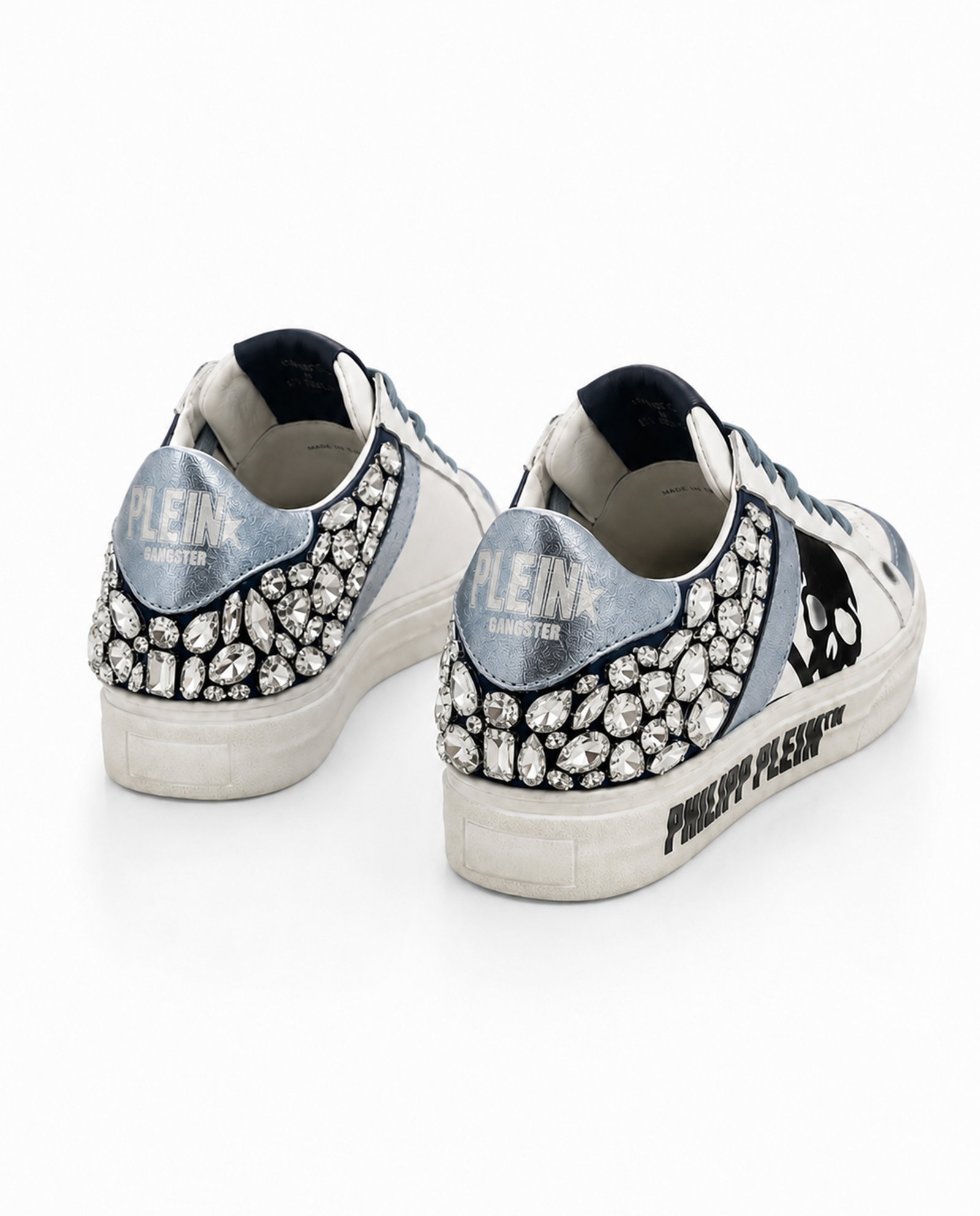 Białe sneakersy z kryształami Skull Stones - Image #3