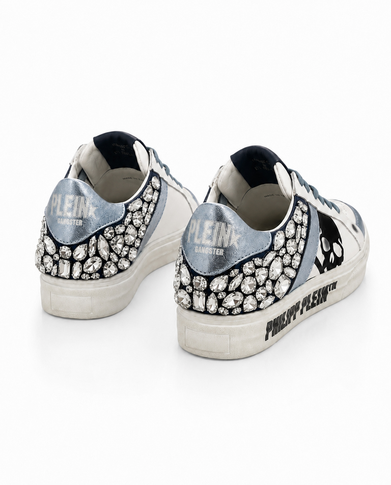 Białe sneakersy z kryształami Skull Stones - Image #3
