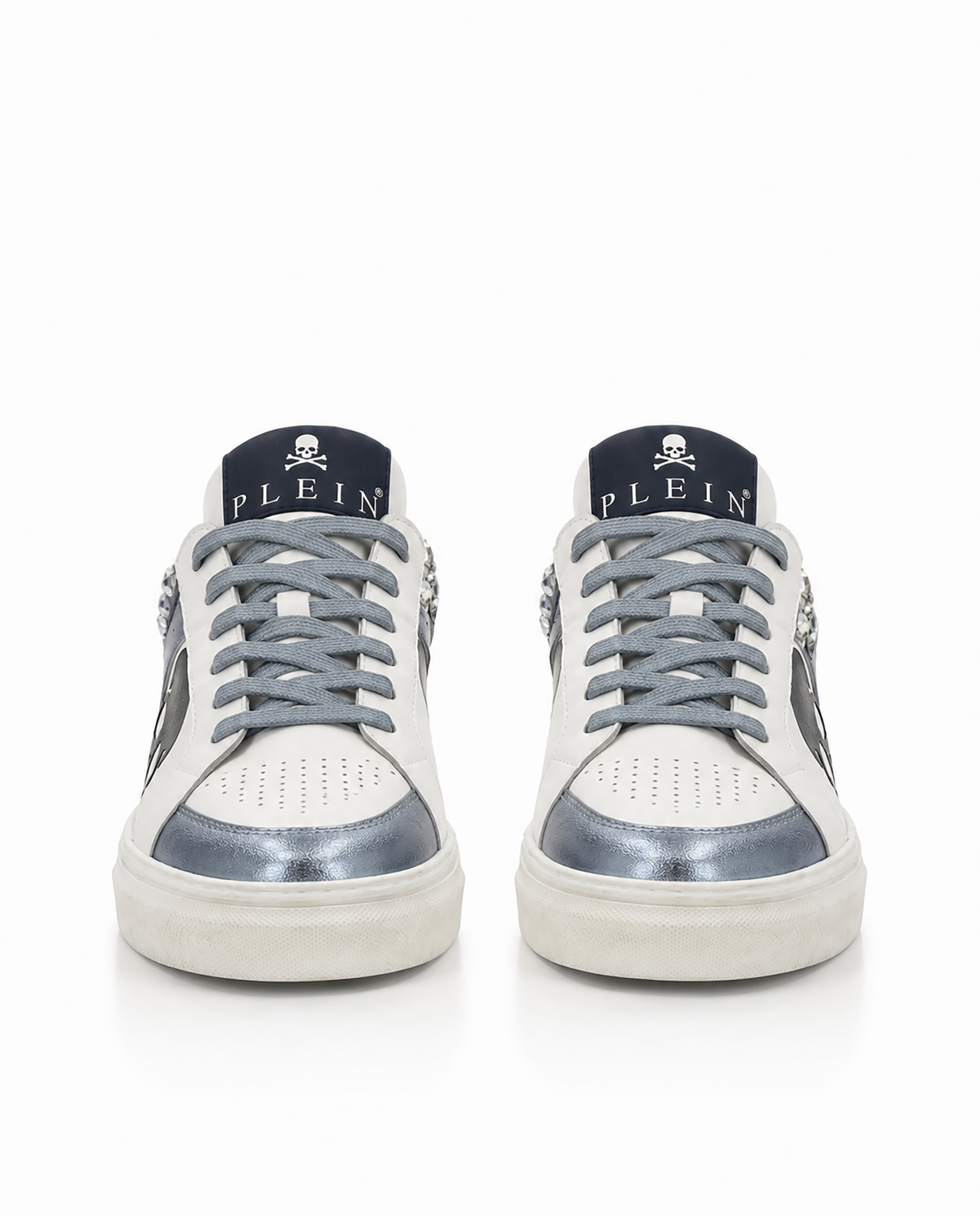 Białe sneakersy z kryształami Skull Stones - Image #5