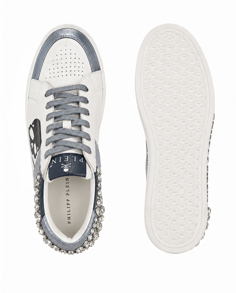 Białe sneakersy z kryształami Skull Stones - Image #6