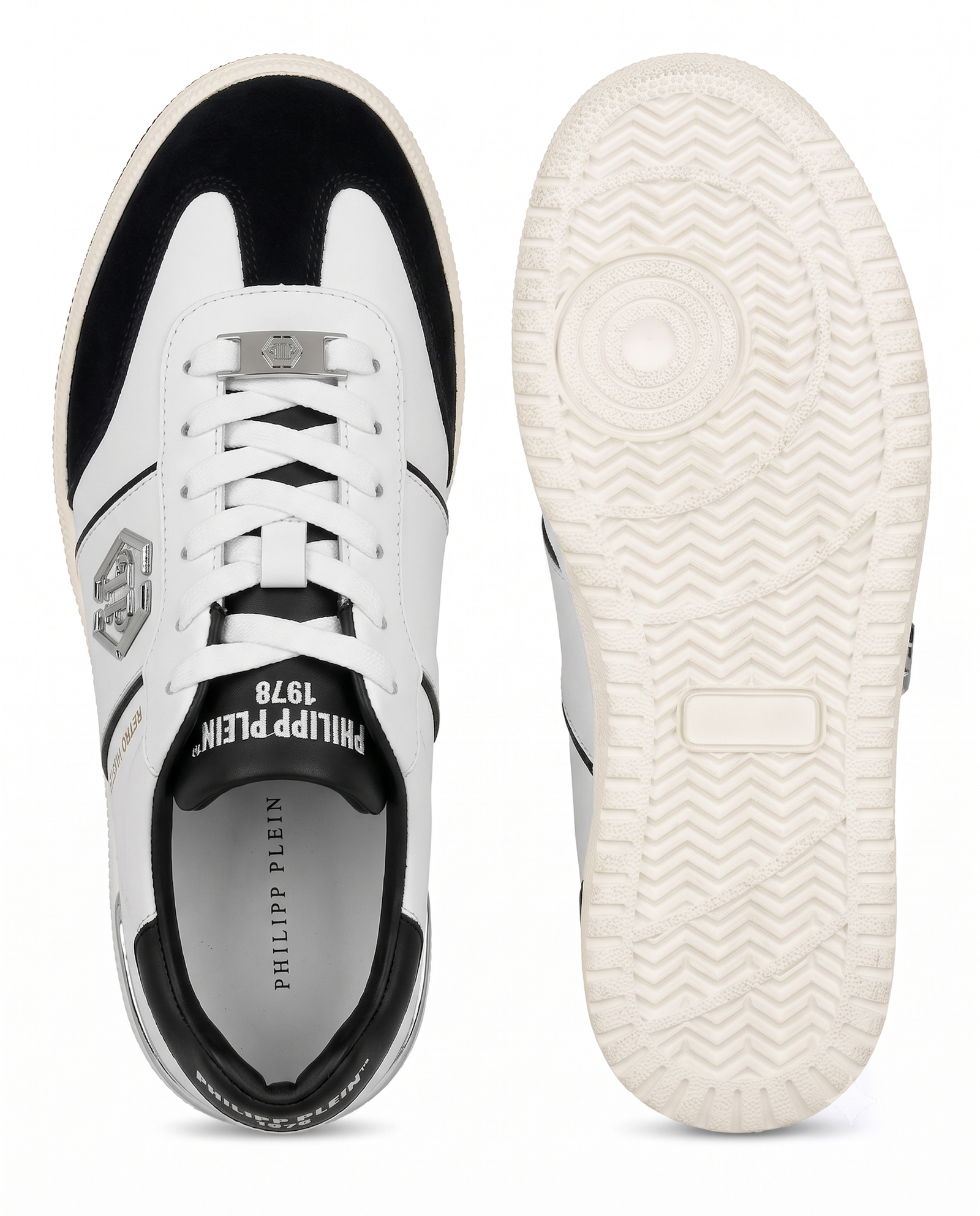 Biało-czarne sneakersy Retro Hustle Bicolor - Image #5