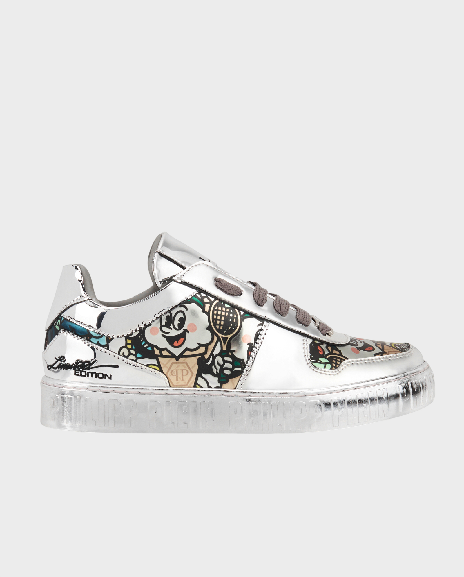 Srebrne sneakersy z nadrukiem Mirror - Image #0