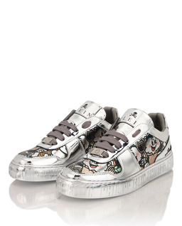 Srebrne sneakersy z nadrukiem Mirror - Image #3