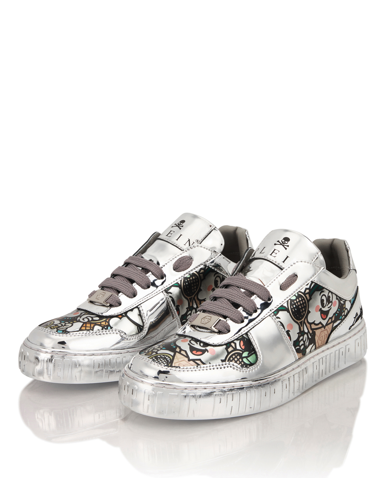 Srebrne sneakersy z nadrukiem Mirror - Image #3