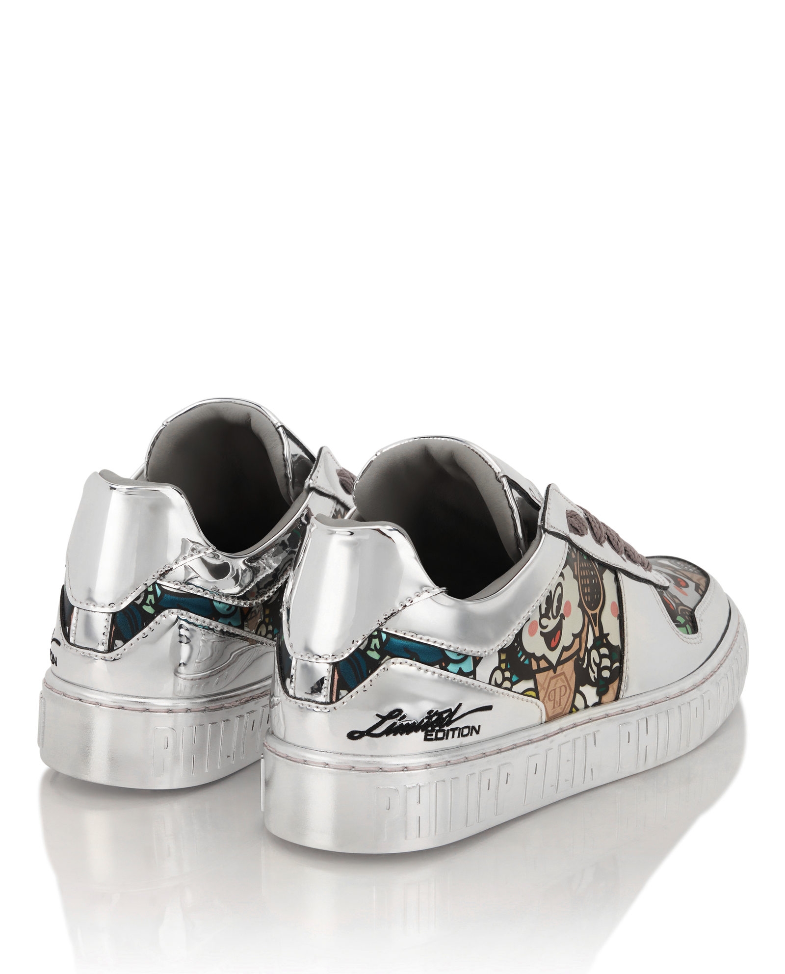 Srebrne sneakersy z nadrukiem Mirror - Image #4