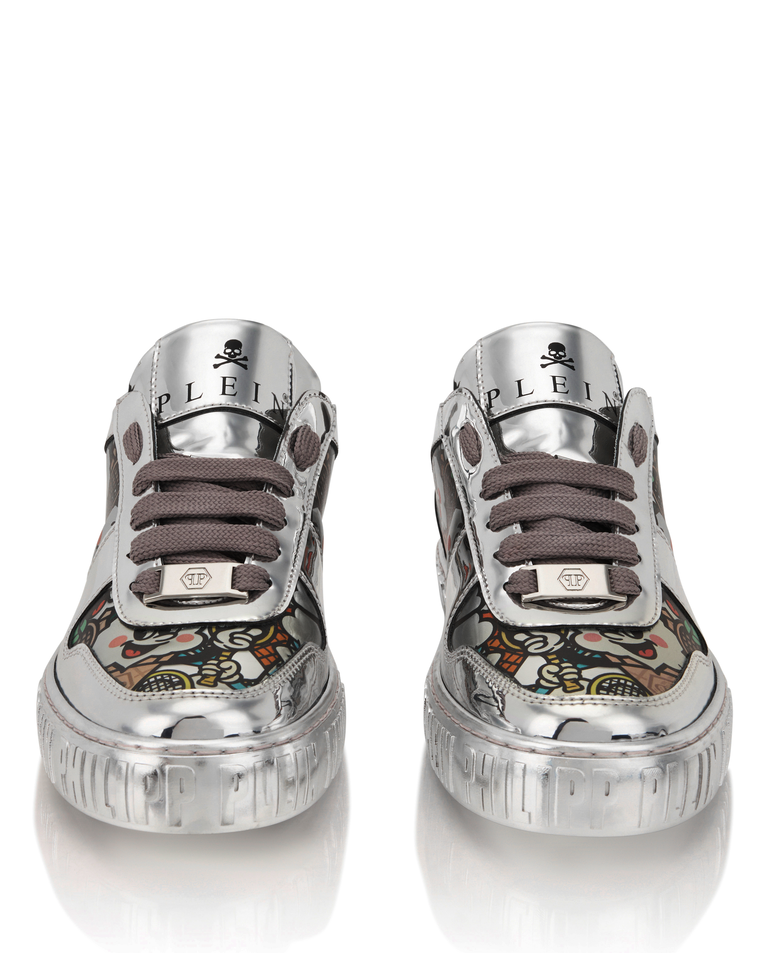 Srebrne sneakersy z nadrukiem Mirror - Image #5