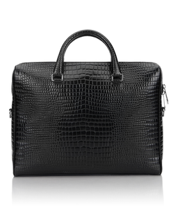Czarna skórzana torba na laptopa Cocco - Image #3