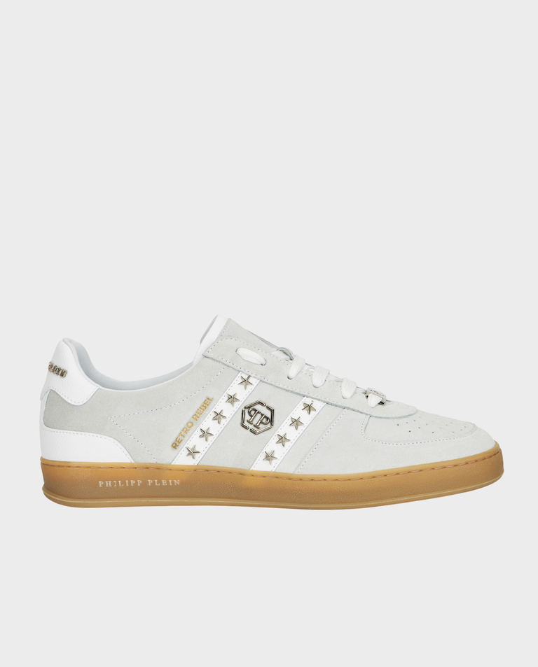 Białe zamszowe sneakersy Retro Label