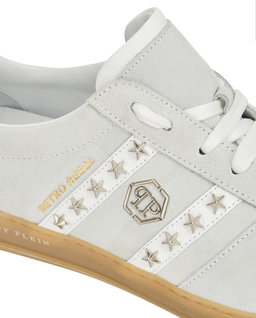 Białe zamszowe sneakersy Retro Label - Image #5