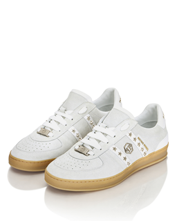 Białe zamszowe sneakersy Retro Label - Image #2