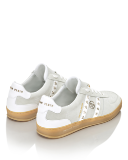 Białe zamszowe sneakersy Retro Label - Image #3