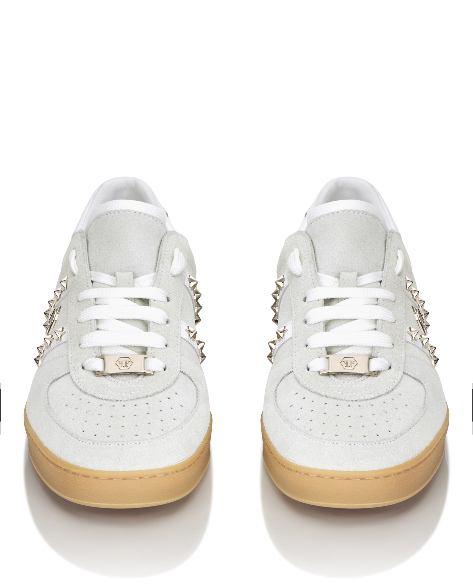 Białe zamszowe sneakersy Retro Label - Image #4