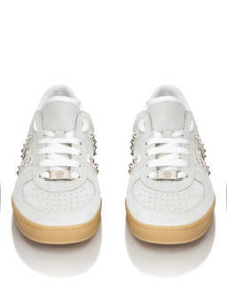 Białe zamszowe sneakersy Retro Label - Image #4