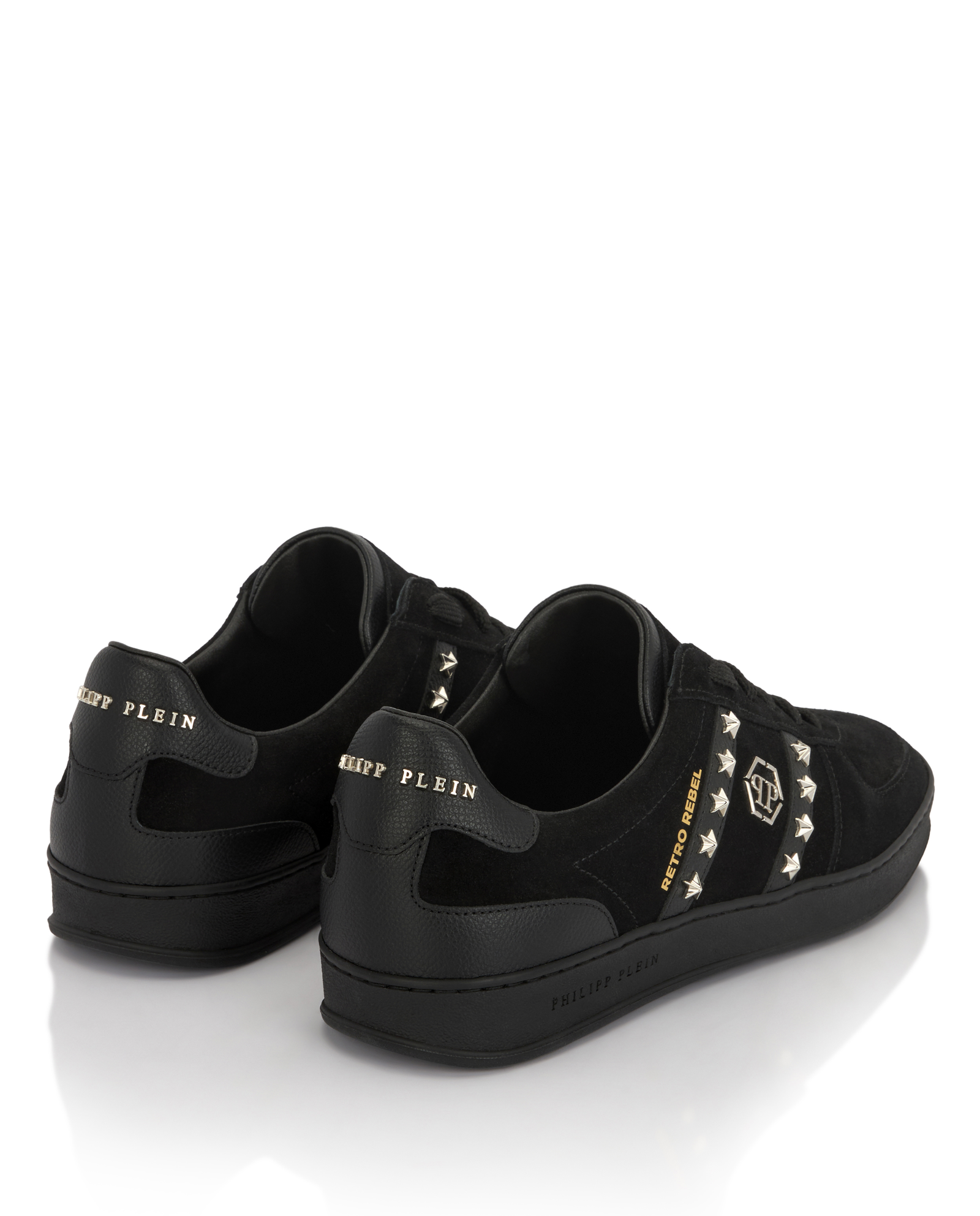 Czarne zamszowe sneakersy Retro Label - Image #3