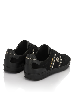Czarne zamszowe sneakersy Retro Label - Image #3