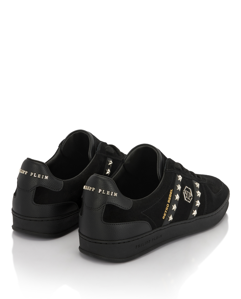 Czarne zamszowe sneakersy Retro Label - Image #3