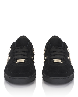 Czarne zamszowe sneakersy Retro Label - Image #4