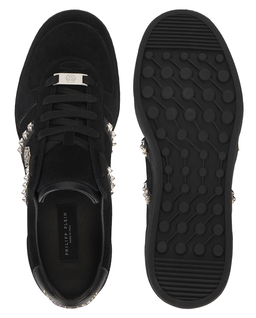 Czarne zamszowe sneakersy Retro Label - Image #6