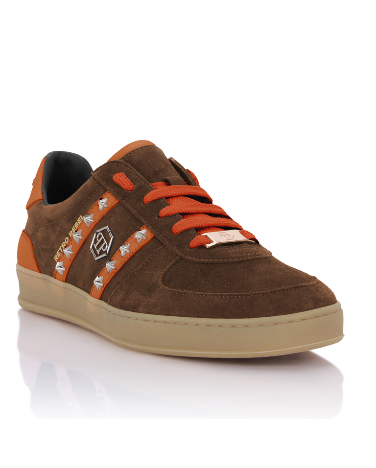 Brązowe zamszowe sneakersy Retro Label
