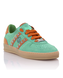 Zielone zamszowe sneakersy Retro Label - Image #1