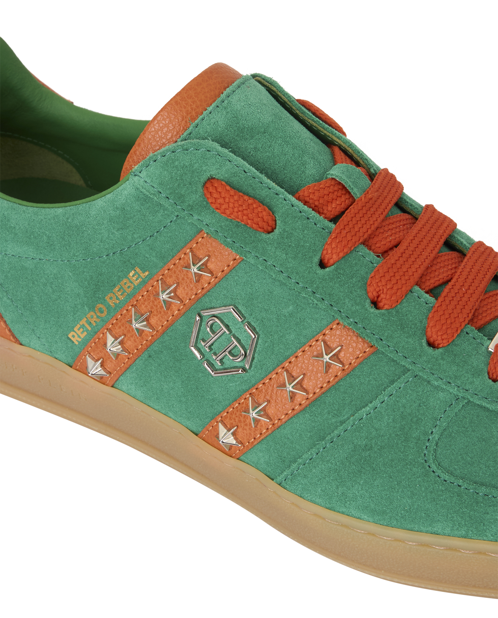 Zielone zamszowe sneakersy Retro Label - Image #5