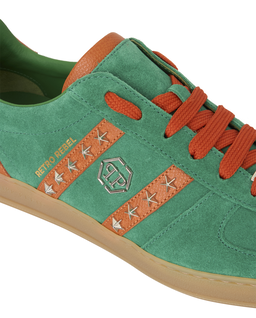 Zielone zamszowe sneakersy Retro Label - Image #5