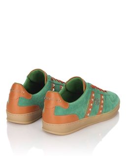 Zielone zamszowe sneakersy Retro Label - Image #3