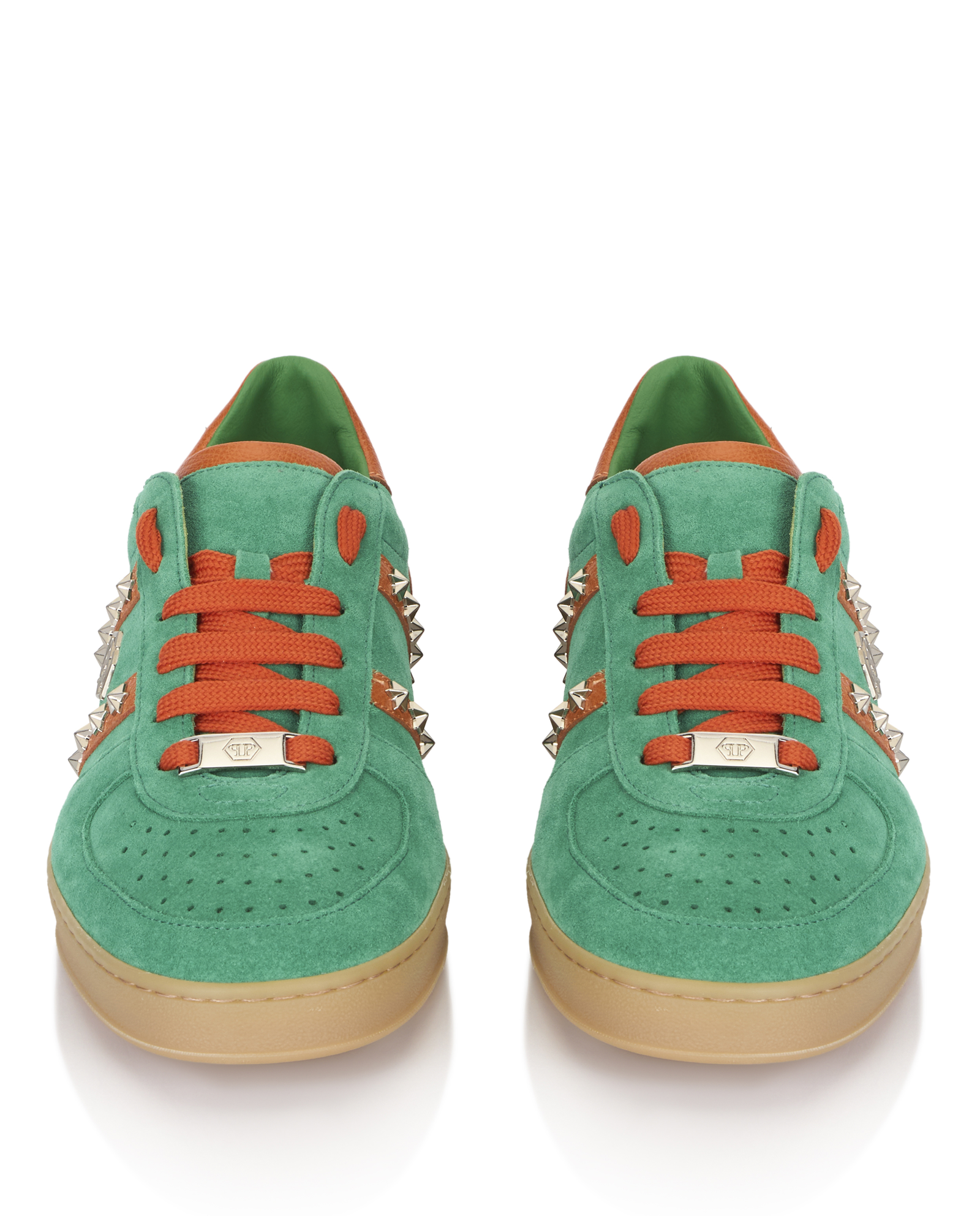 Zielone zamszowe sneakersy Retro Label - Image #4
