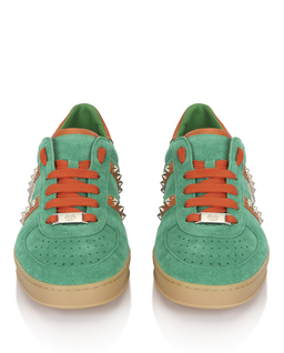Zielone zamszowe sneakersy Retro Label - Image #4