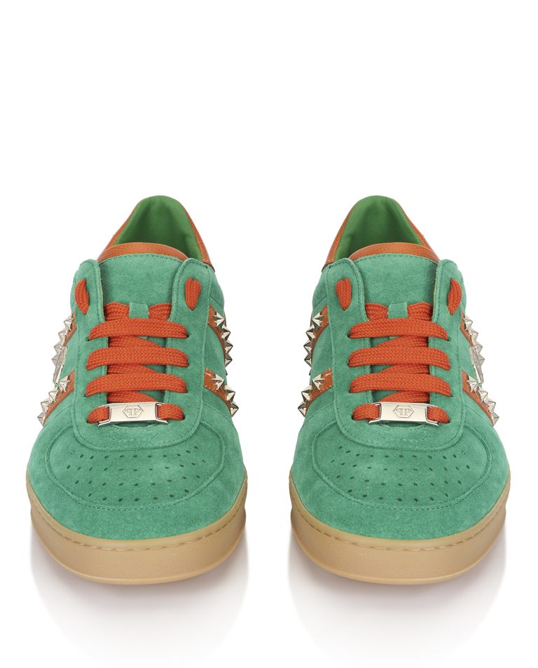 Zielone zamszowe sneakersy Retro Label - Image #4