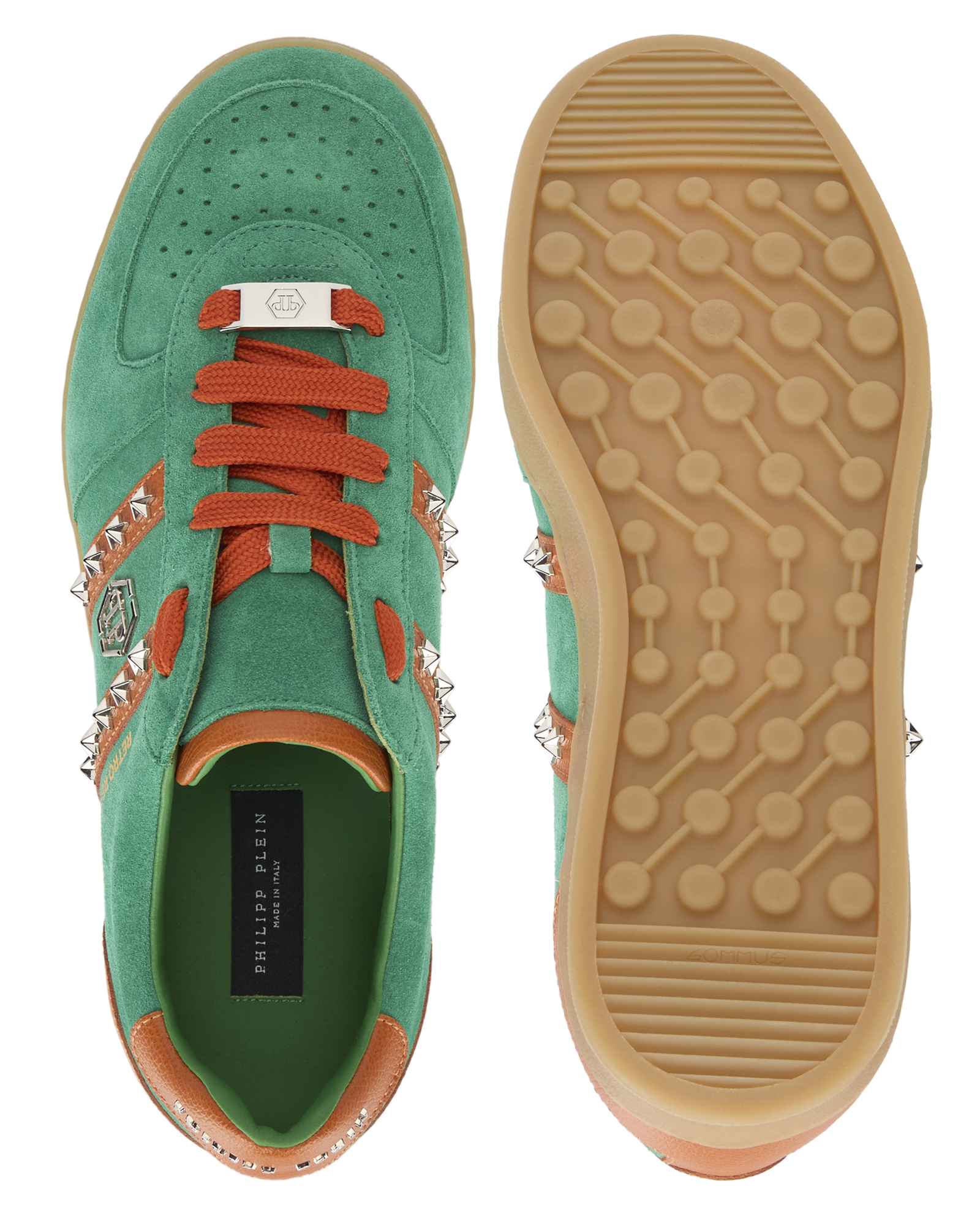 Zielone zamszowe sneakersy Retro Label - Image #6