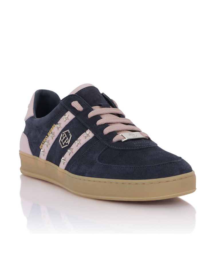 Granatowe zamszowe sneakersy Retro Label