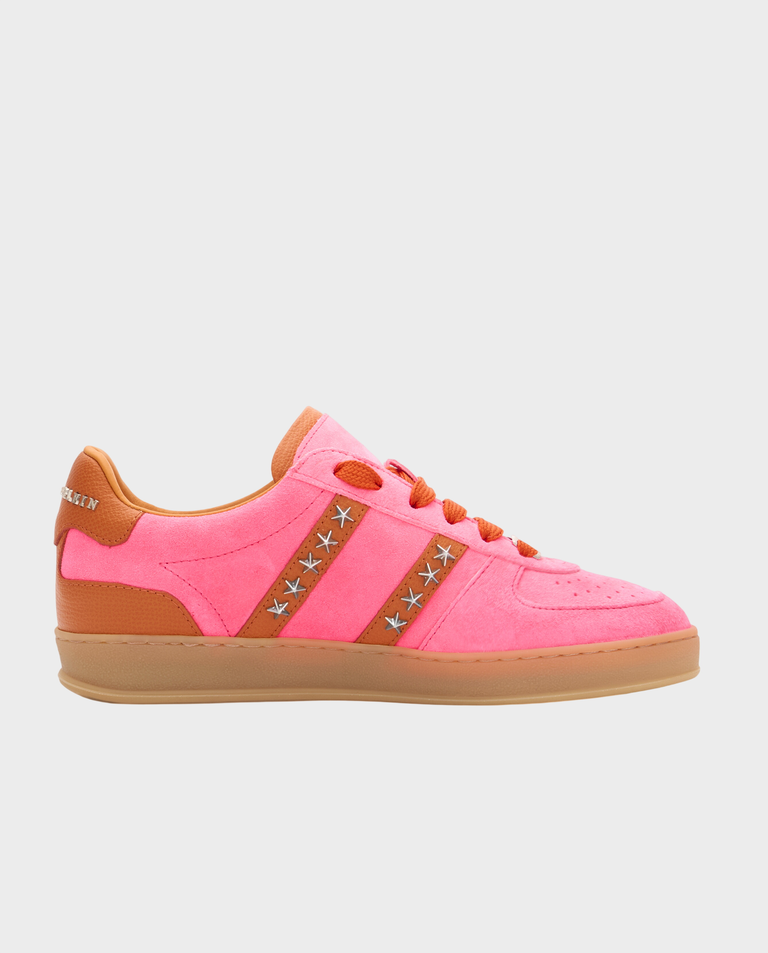 Różowe zamszowe sneakersy Retro Label