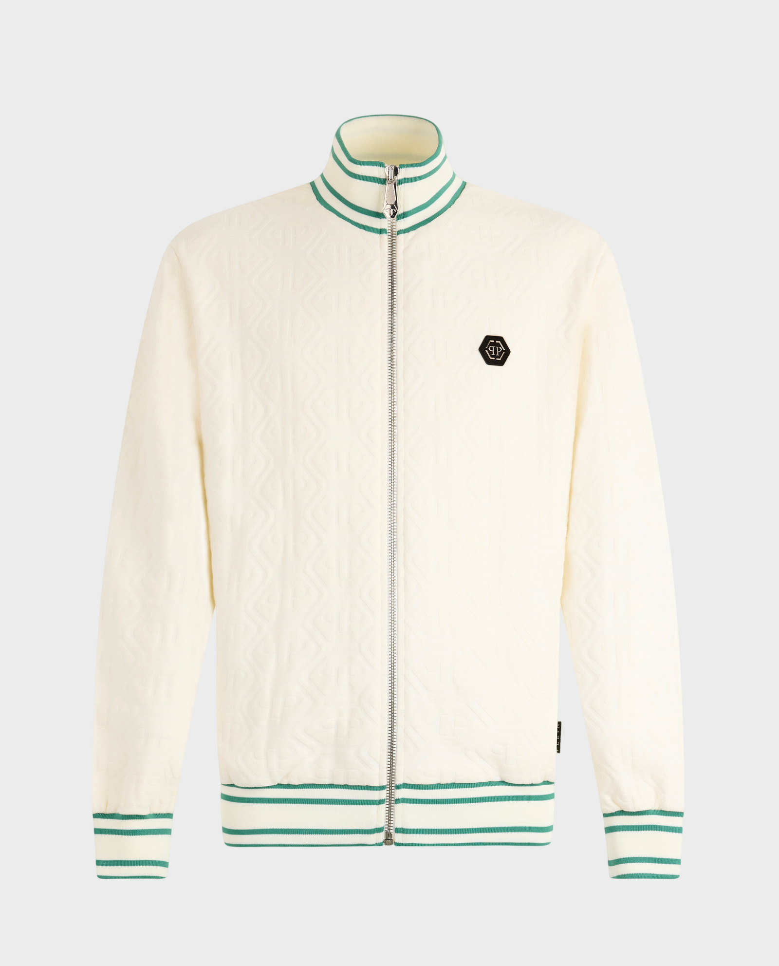Żakardowa kremowa bluza z monogramem - Image #0