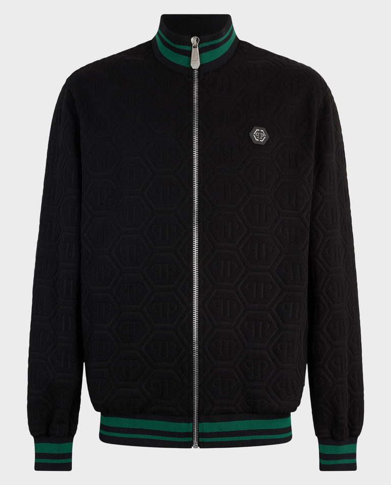 Czarna żakardowa bluza z monogramem
