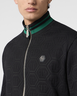 Czarna żakardowa bluza z monogramem - Image #4