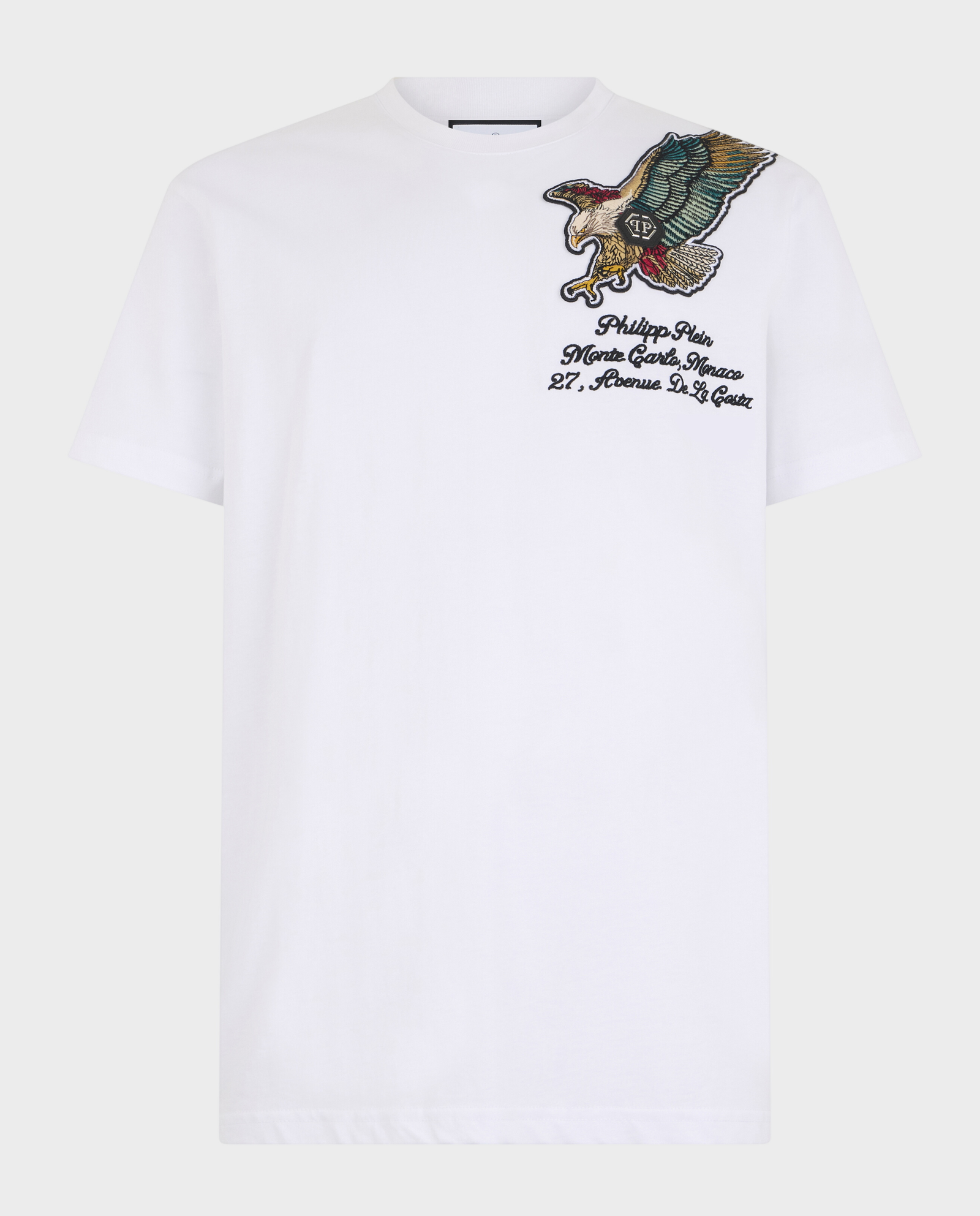 Biały t-shirt z haftem Eagle Montecarlo - Image #0