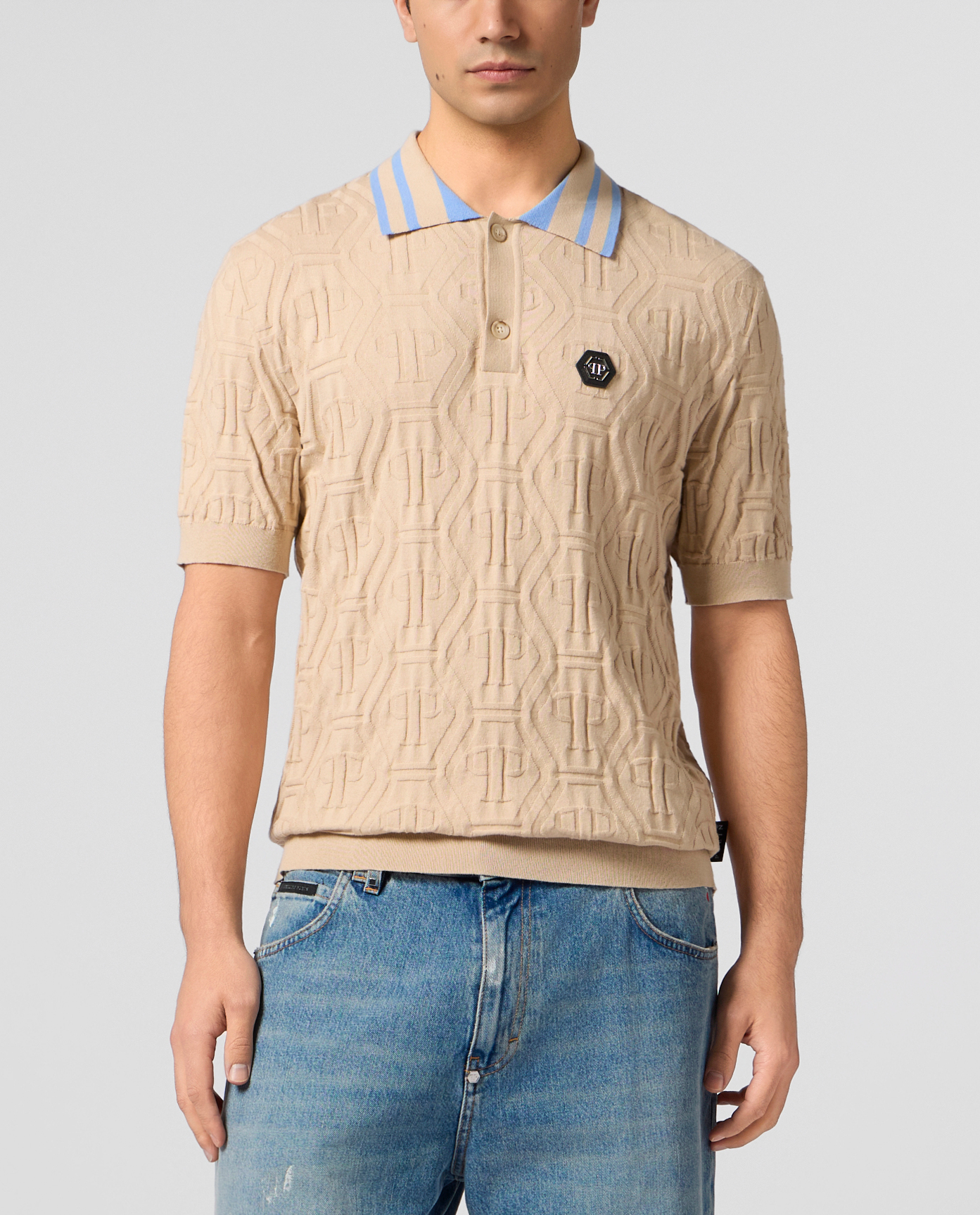 Dzianinowa koszulka polo - Image #1