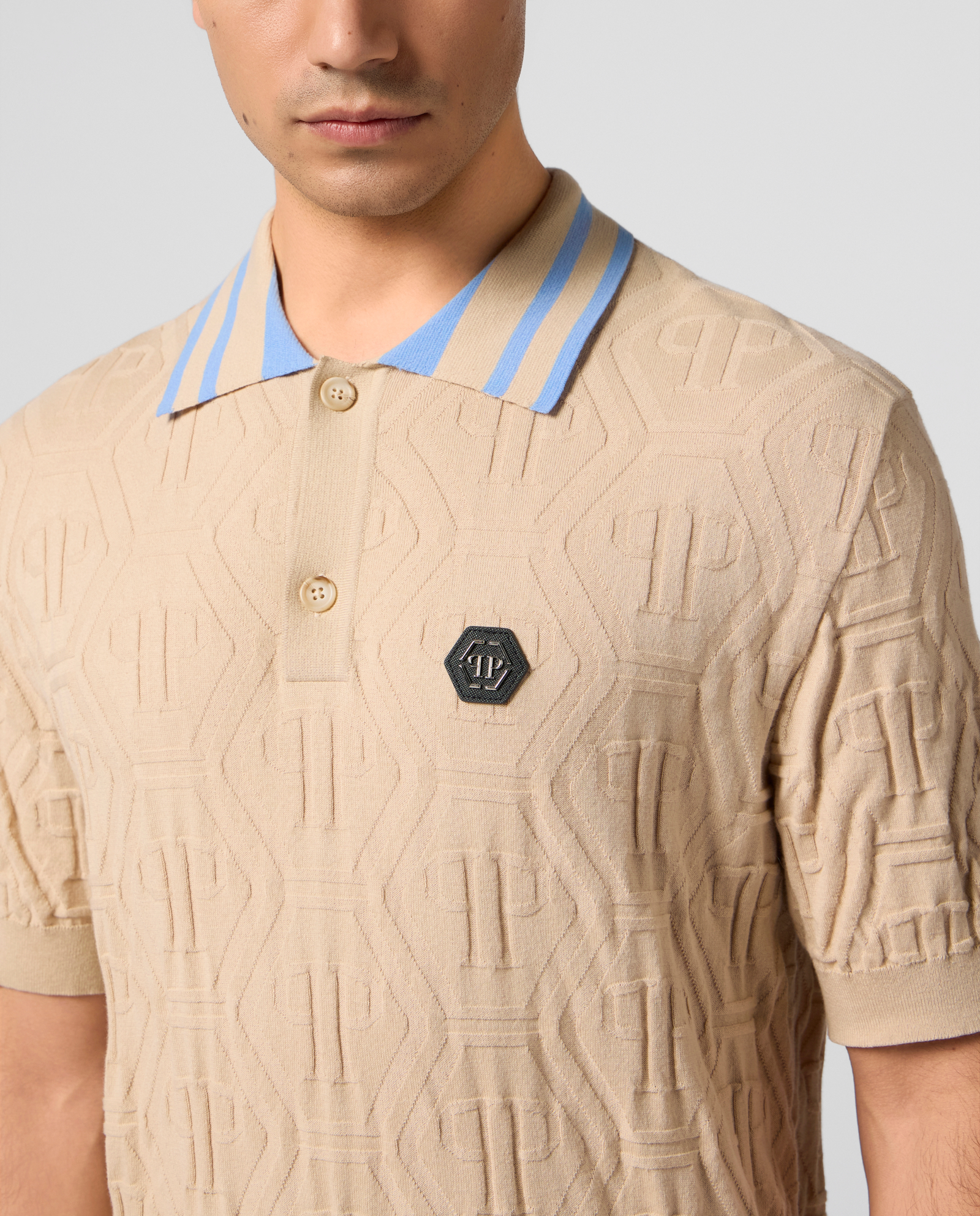 Dzianinowa koszulka polo - Image #3
