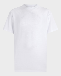 Biały t-shirt z motywem czaszki - Image #0