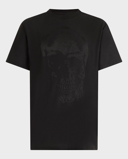 Czarny t-shirt z motywem czaszki - Image #0