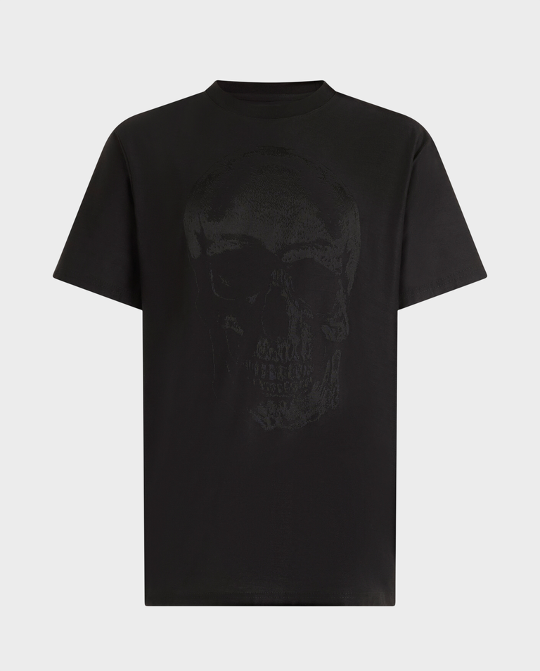 Czarny t-shirt z motywem czaszki