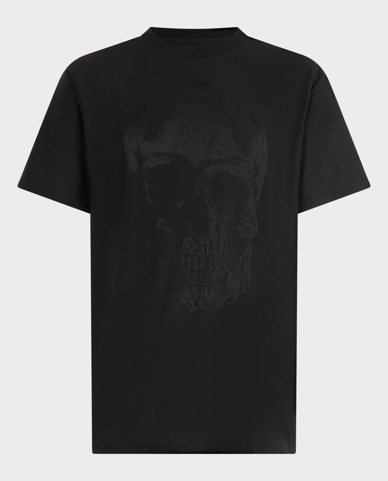 Czarny t-shirt z motywem czaszki