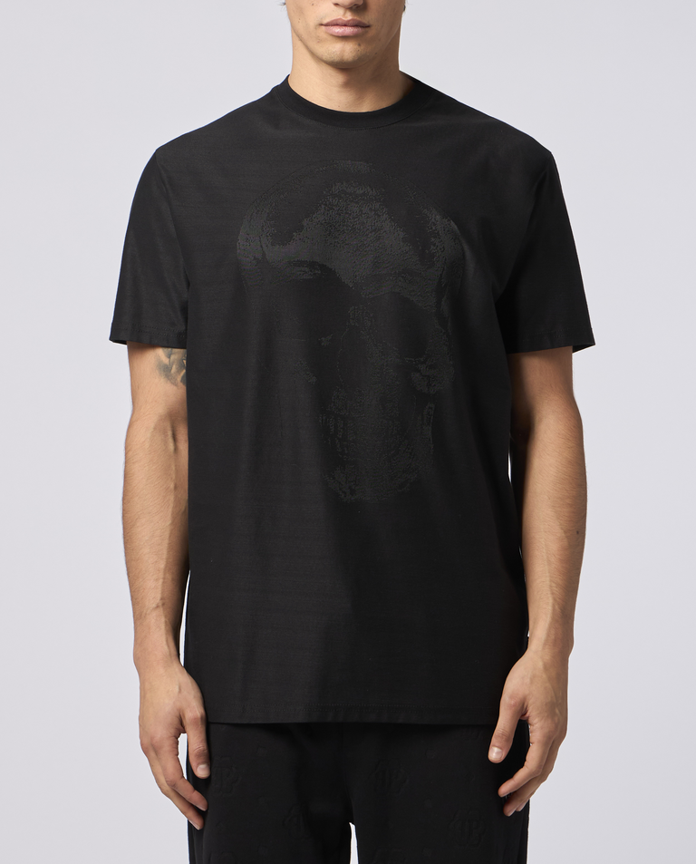 Czarny t-shirt z motywem czaszki