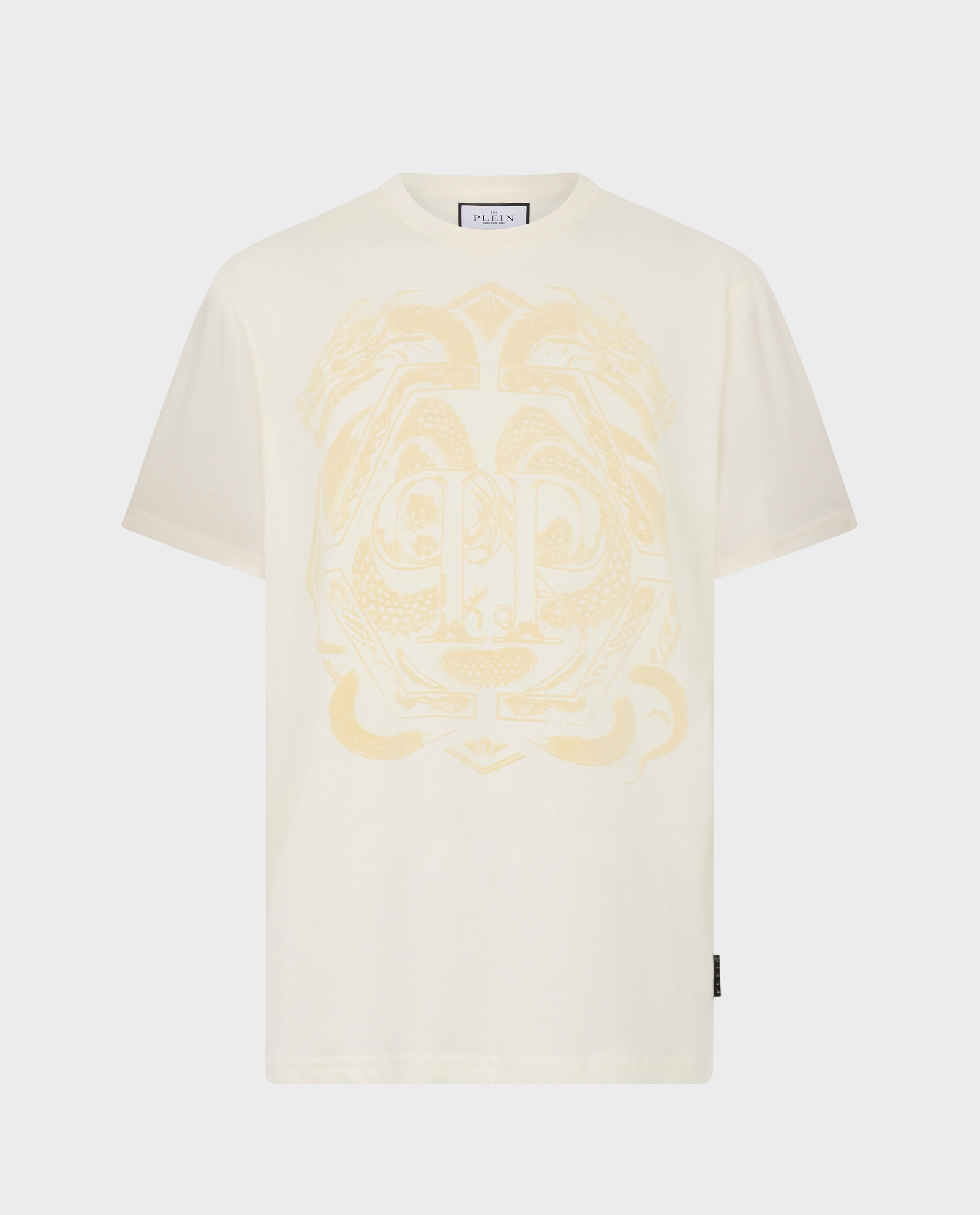 Kremowy t-shirt z motywem smoka - Image #0