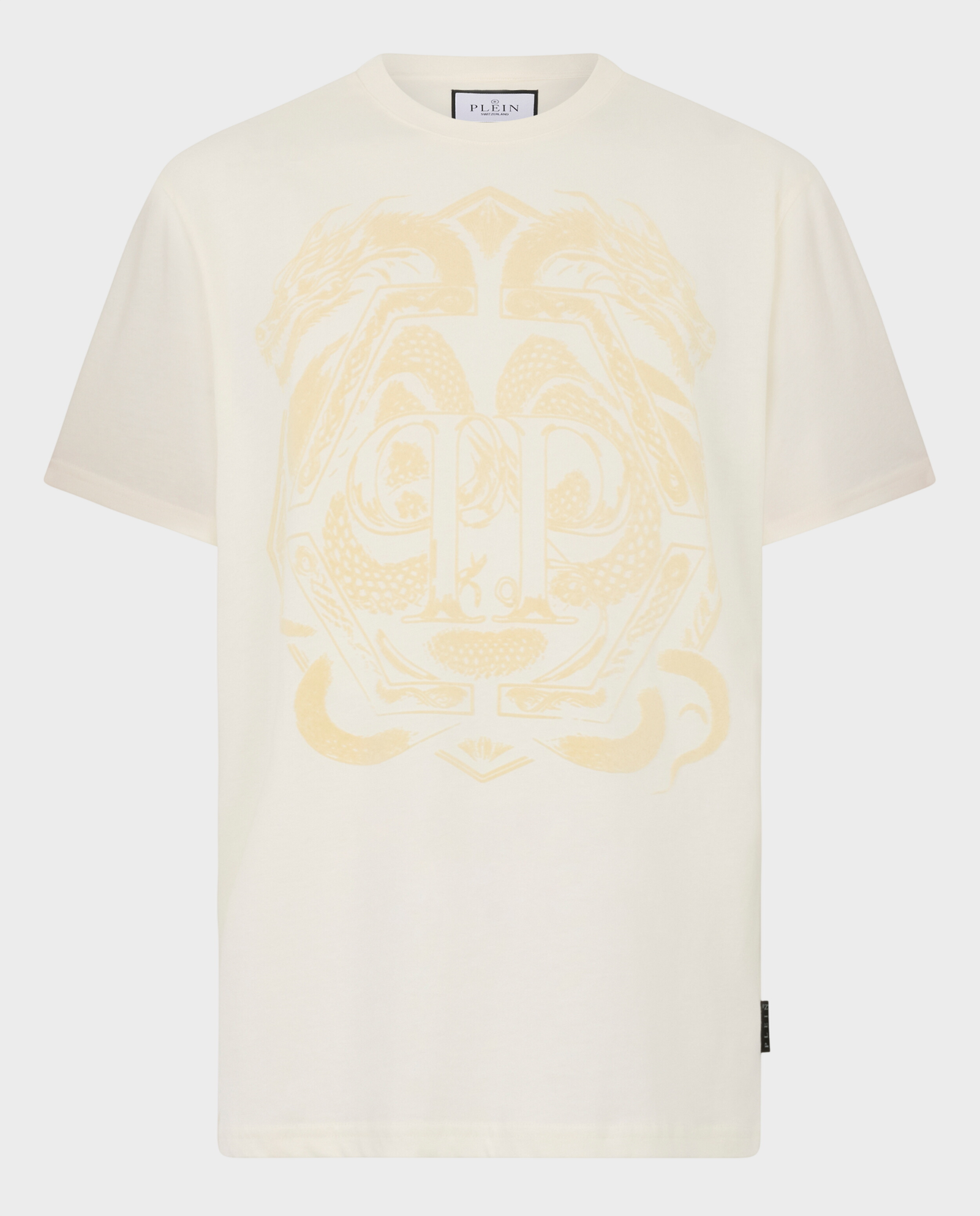 Kremowy t-shirt z motywem smoka - Image #0